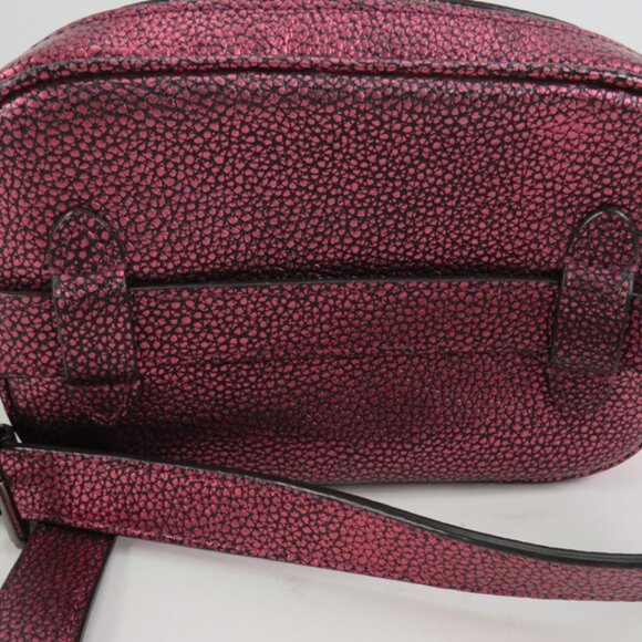 Coach Metallic Berry Pink Pebbled Leather Belt Fanny Pack 4x7x2 - Picture 3 of 6